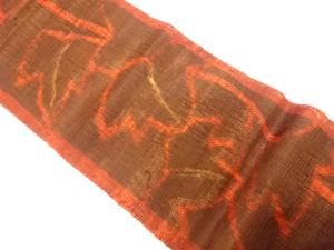 羅　蔦の葉模様織り出し　名古屋帯